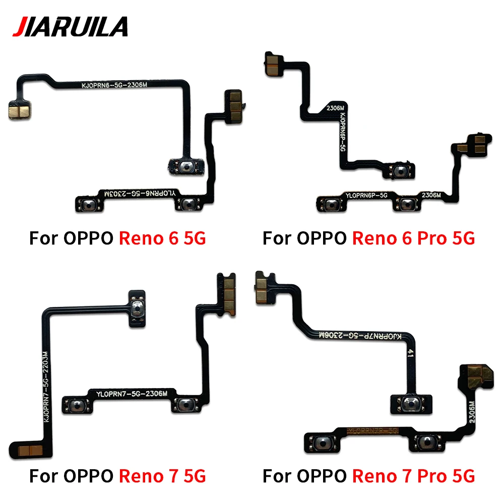 Power Switch On/Off  Volume Key Button Flex For OPPO A16 A54 A52 A53 A55 5G A57 4G A74 A93 A95 5G Realme 9i Reno 5 6 7 Pro 8 5G