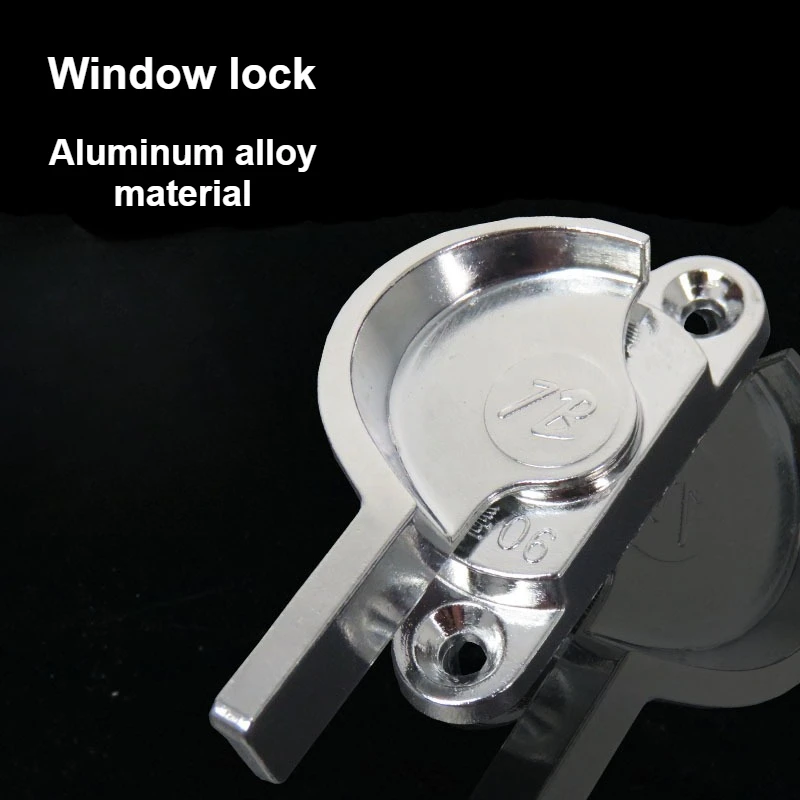 1 pair Window lock aluminum alloy doors and windows sliding door lock buckle crescent plastic steel sliding window safety lock