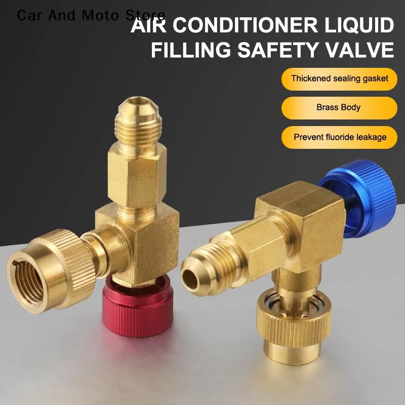 

【CMO】1Pcs R22 R410 Air Conditioning Refrigerant- Safety Valve Adapter For R22 R410 Refrigeration Charging Safety Liquid Adapter
