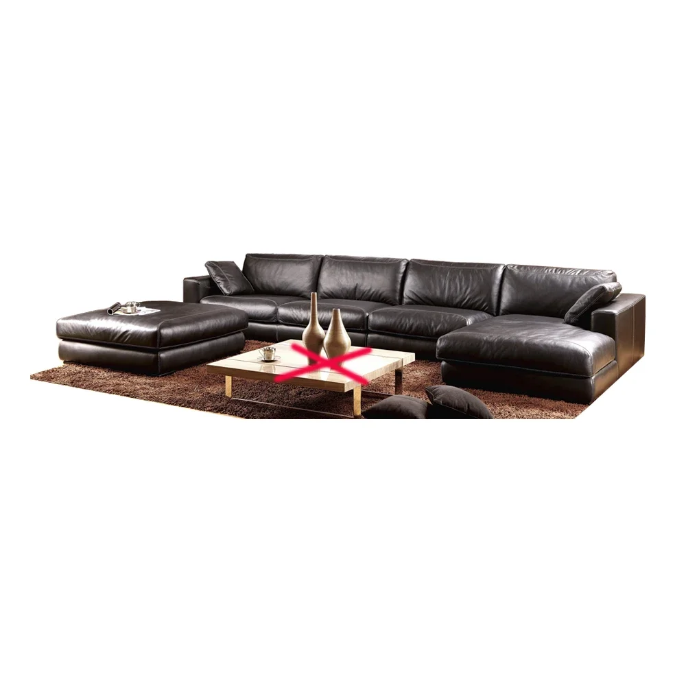 

living room Sofa genuine leather couch L shape corner Nordic modern feather sofa muebles de sala cama puff asiento sala futon