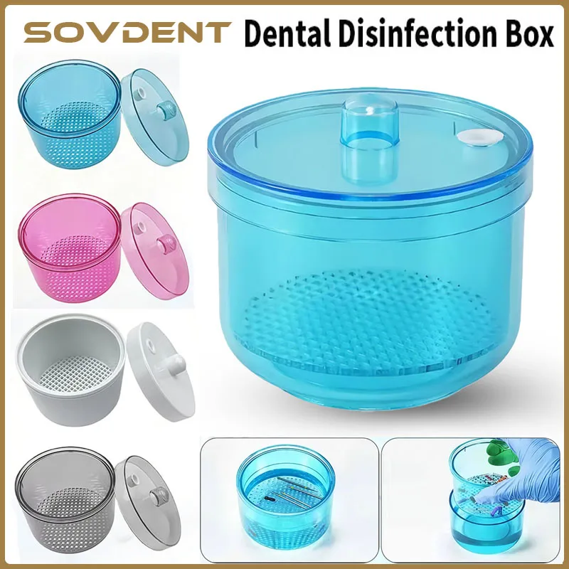 Dental Disinfection Box Heat-Resistant Net Basket Clean Immersion Case Soak Burs Block Drills Sterilization Case Dentistry Tool
