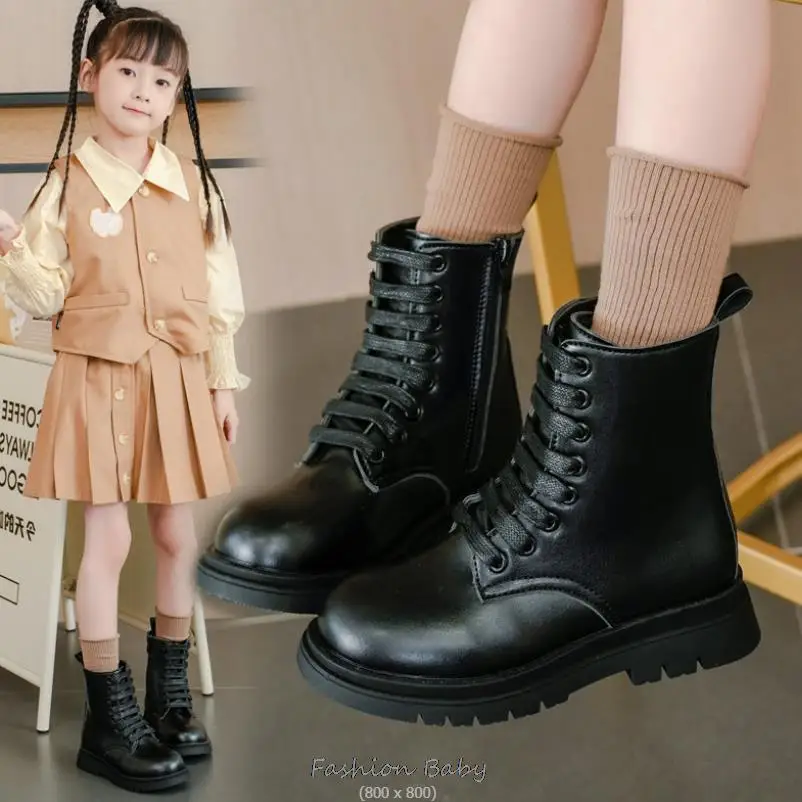 Girls Ankle Boots Autumn Winter Fashion Beautiful Princess Non-slip Performance Kids Boots Teens Children Boys Girl Shoes