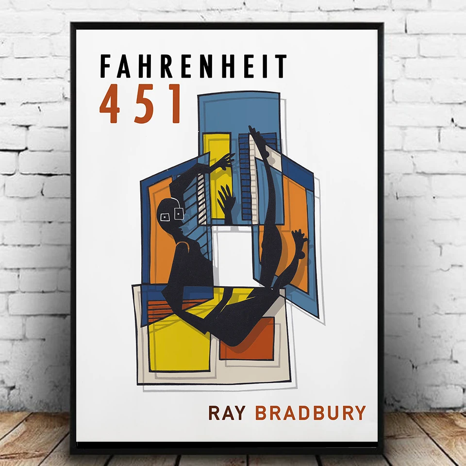 Fahrenheit 451 cubierta artística impresión Digital cartel de literatura clásica amante del libro cuadro sobre lienzo para pared cuadro de decoración nórdica