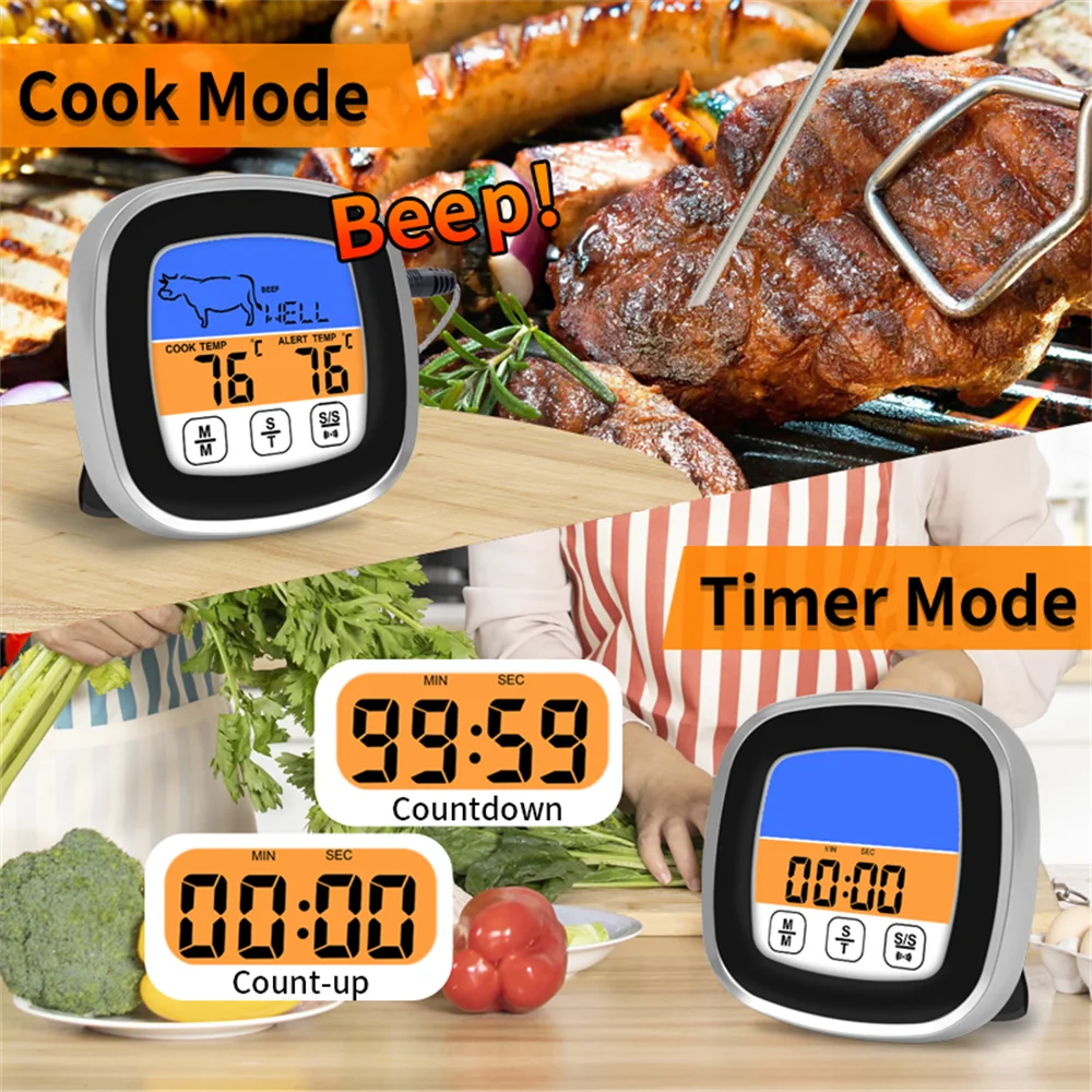 Digital Meat Kitchen Thermometer Stainless Waterproof Meat Temperature Probe Home Food Electronic Thermometer