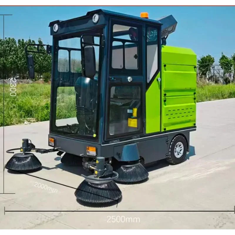 Varredora Elétrica de Estradas com Cabine Fechada para Limpeza de Folhas e Lixo em Áreas Externas para Comunidades e Propriedades (Personalizável)
