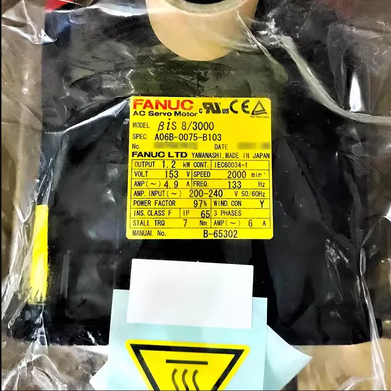 

A06B-0075-B103 New Fanuc Motor IN STOCK Fast ship