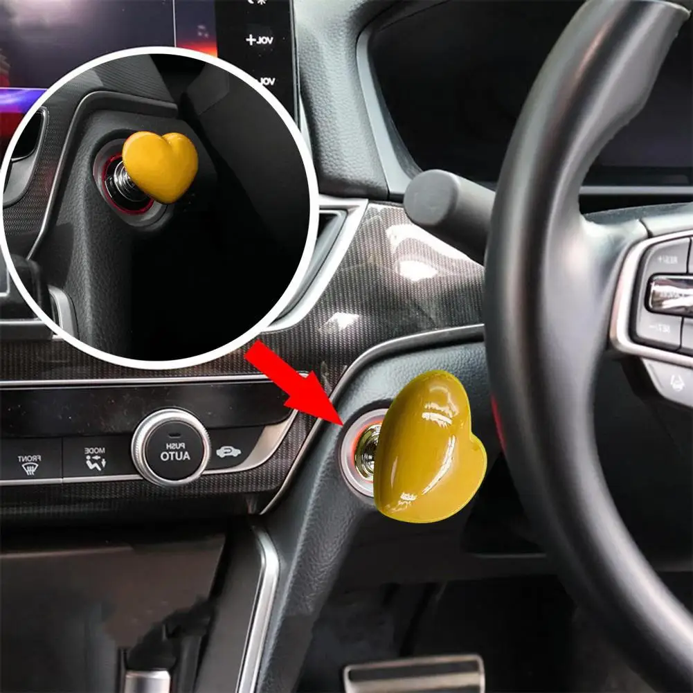 Car Start Button Modification Car One-button Start Decoration Heart-shaped Car One-touch Start Button Cover for Easy for Quick