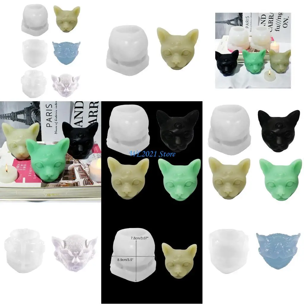 

G5GC Evil for Cat Animal Resin Casting Mold Silicone Craft Clay Home Ornament