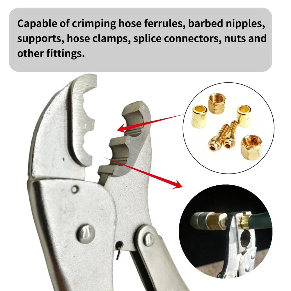 9 Inch Oxy-Acetylene Hose Crimping Pliers for Electrician Home Repair Plumber with 2 Opening Dies Compatible with 1/4” And 3/16”