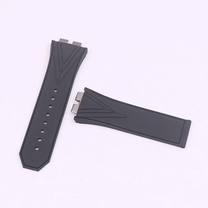 XIANERSHANG 28MM Calibrator Dedicated Interface Watchbands Rubber Strap Original Folding Buckle Silicone Belt Watch Accessories