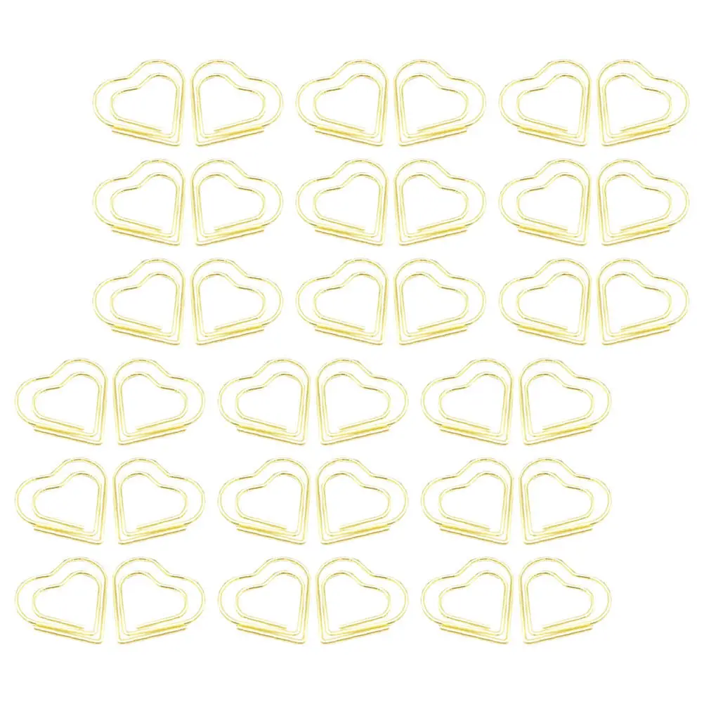 

100 шт. металлических скрепок в форме сердца из нержавеющей стали, маленькие канцелярские зажимы для офисных документов, файлов, заметок, фотографий, закладок