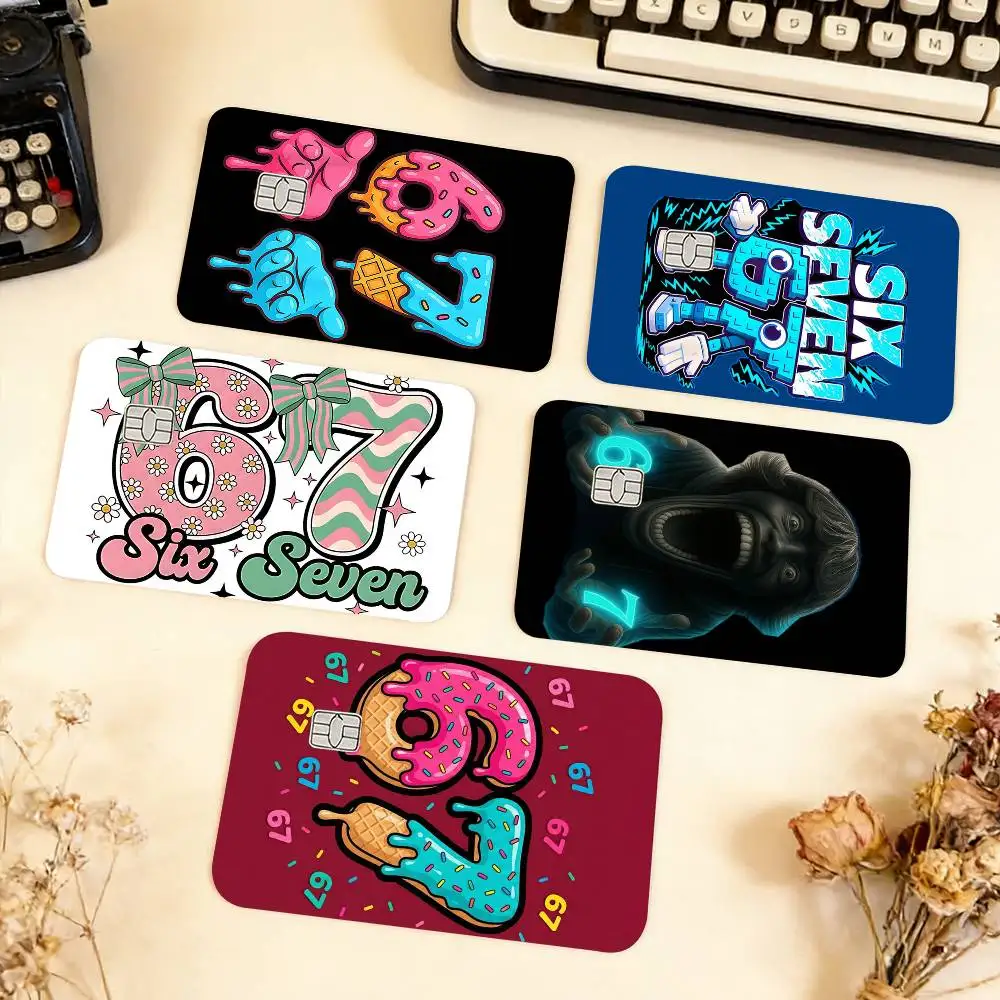 

Six Seven 67 Waterproof Film Skin Cover Credit Card Stickers Debit Front Bank Bus Pass