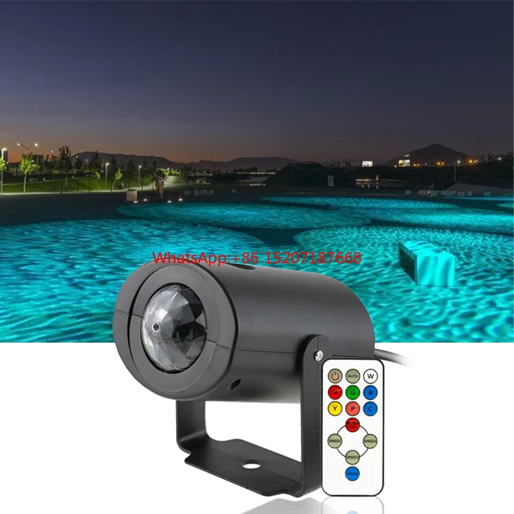 7 Color LED Star Lamp Remote Control IP65 Marine Dynamic Water Pattern Lights for Party Decorations Park Lighting Atmosphere