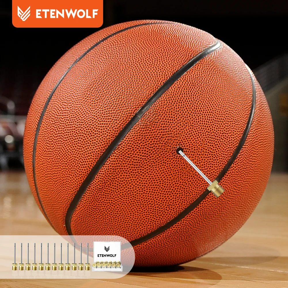 A102 12 Pack Brass Ball Pump Needles No Break Heavy Duty Air Pump Needles for Balls with Storage Case