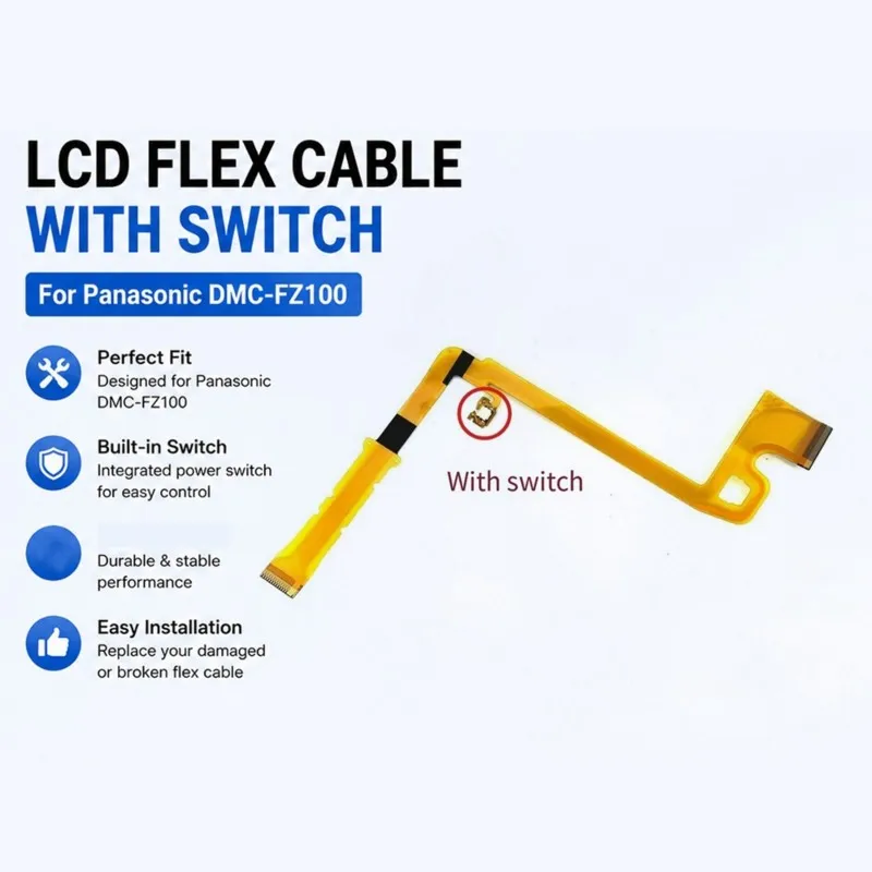 B63B-For Panasonic For DMC-FZ100 LCD Flex Cable Replacement With Switch Hinge Screen Ribbon Part