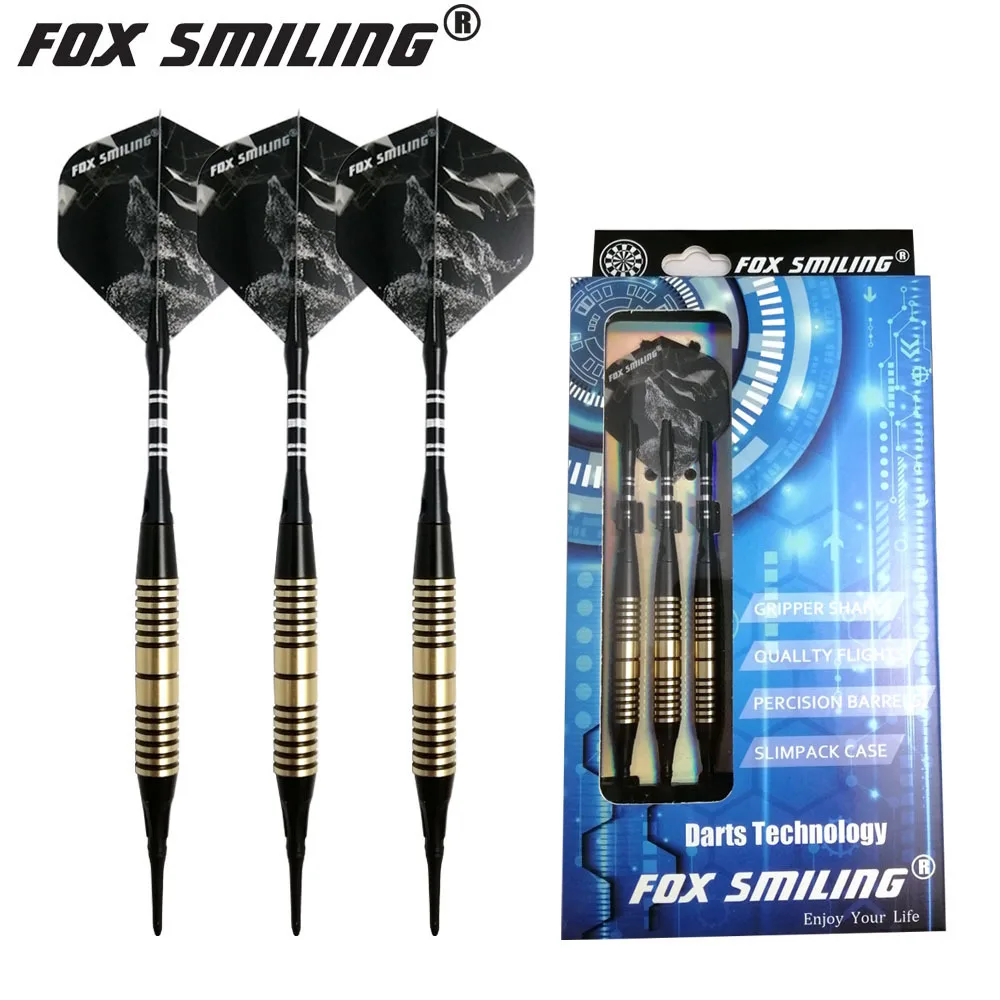 Fox Smiling 3PCS 18g Electronic Soft Darts With Copper Barrel And Aluminum Shafts