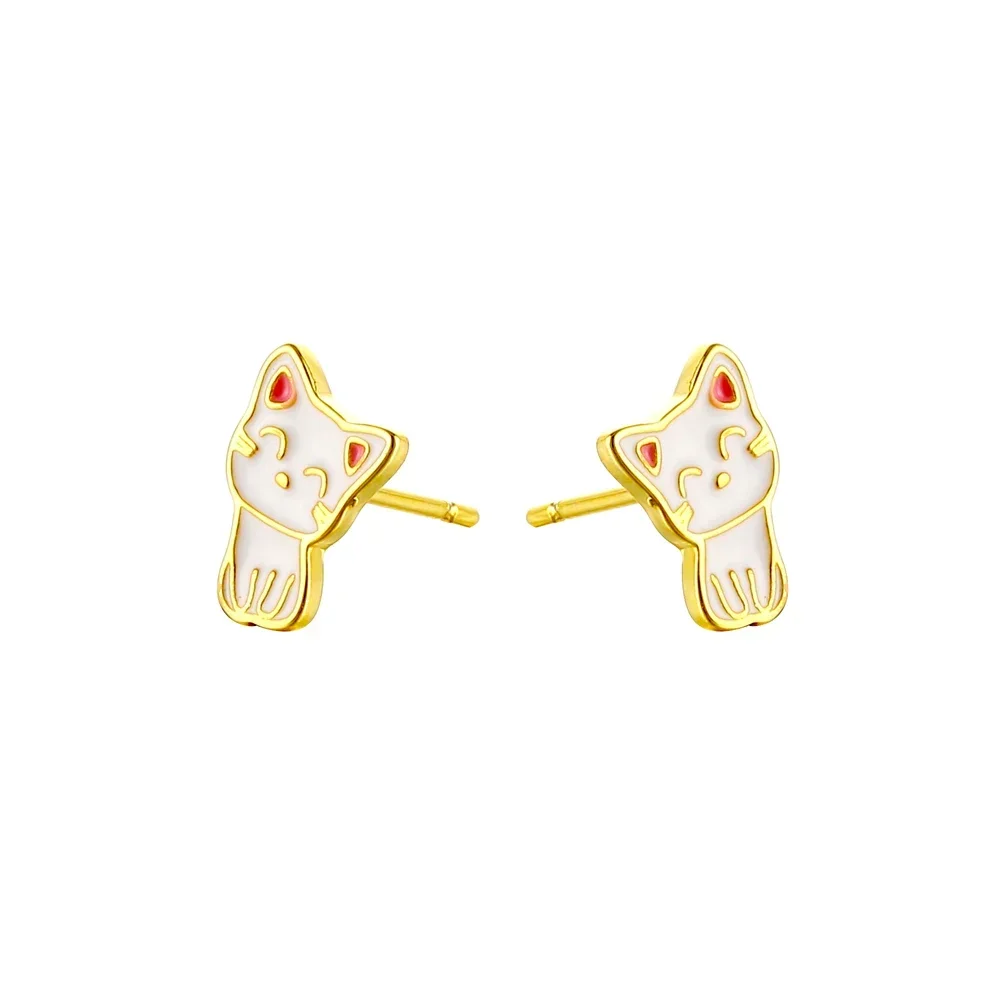 

Серьги-гвоздики для женщин и девочек, минималистичные украшения на хрящевую ткань с котенком сидящего цвета, модные ювелирные изделия