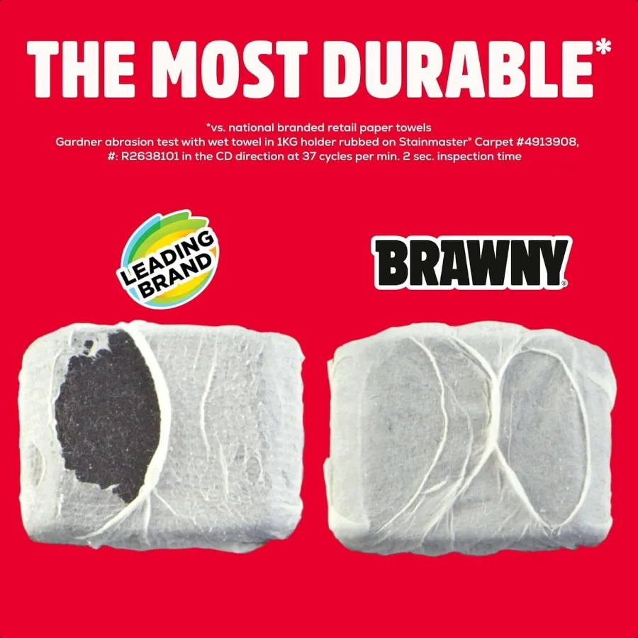 Brawny TearASquare 3Ply Paper Towels 6 Double Rolls = 12 Regular Rolls Strong Absorbent and Durable with 3 Sheet Sizes Quarter #3