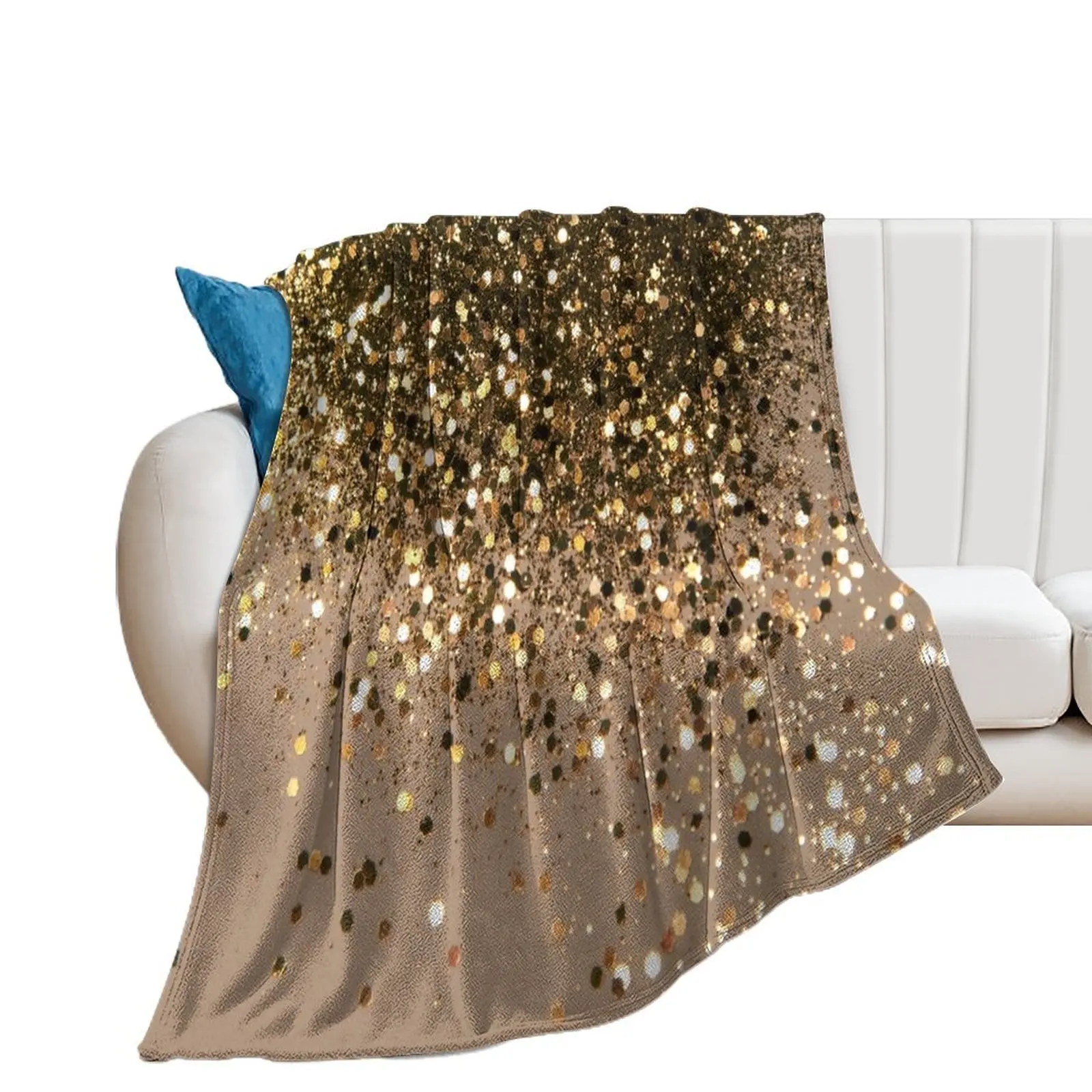 

Sparkling Gold Brown Glitter Glam #1 (Faux Glitter) #shiny #decor #art Throw Blanket Kid'S Soft Plush Plaid Blankets