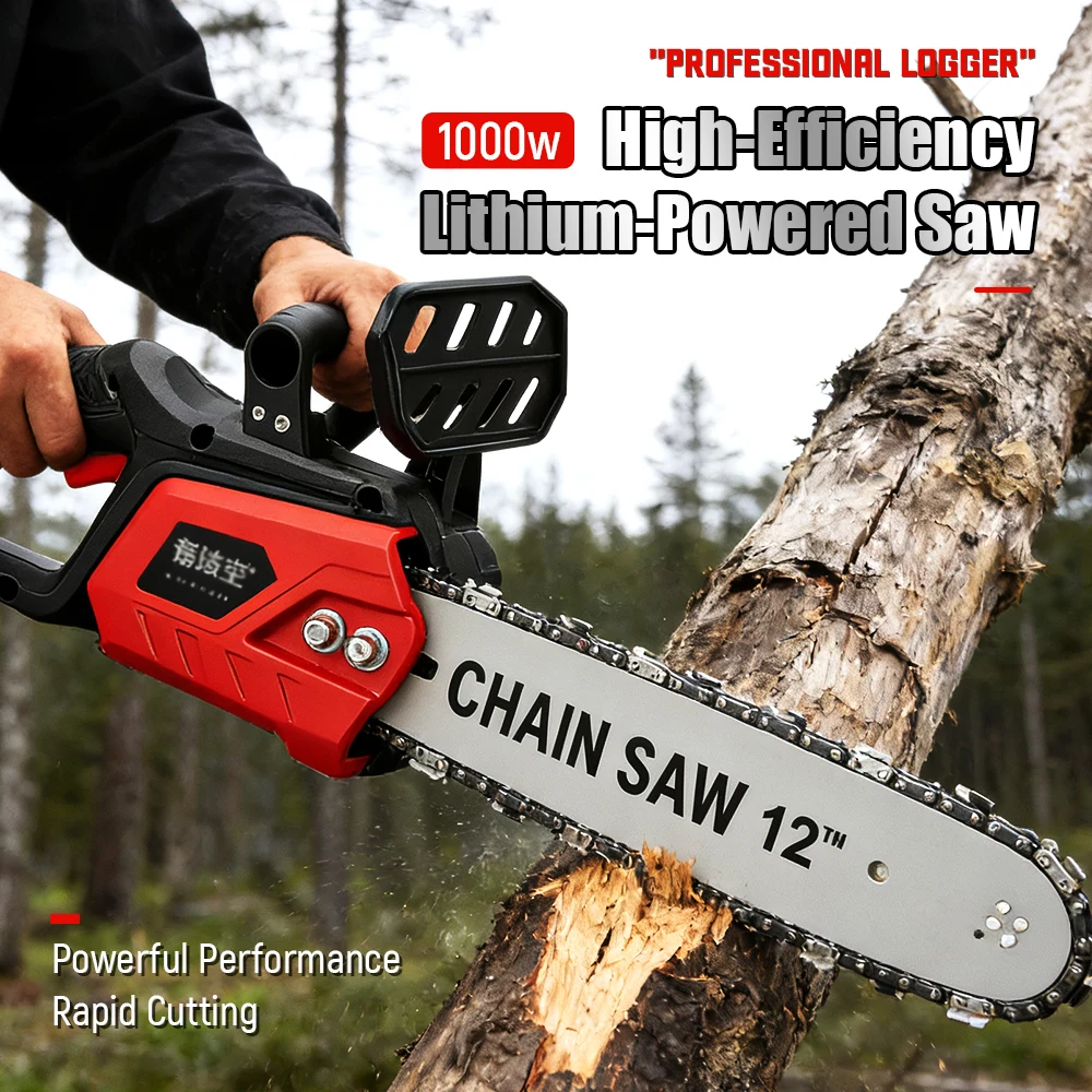 Cordless Electric Chain Saw 12 Inch 16 Inch Rechargeable Wood Logging Cutting Power Tools For Makita 21V Battery(No Battery)