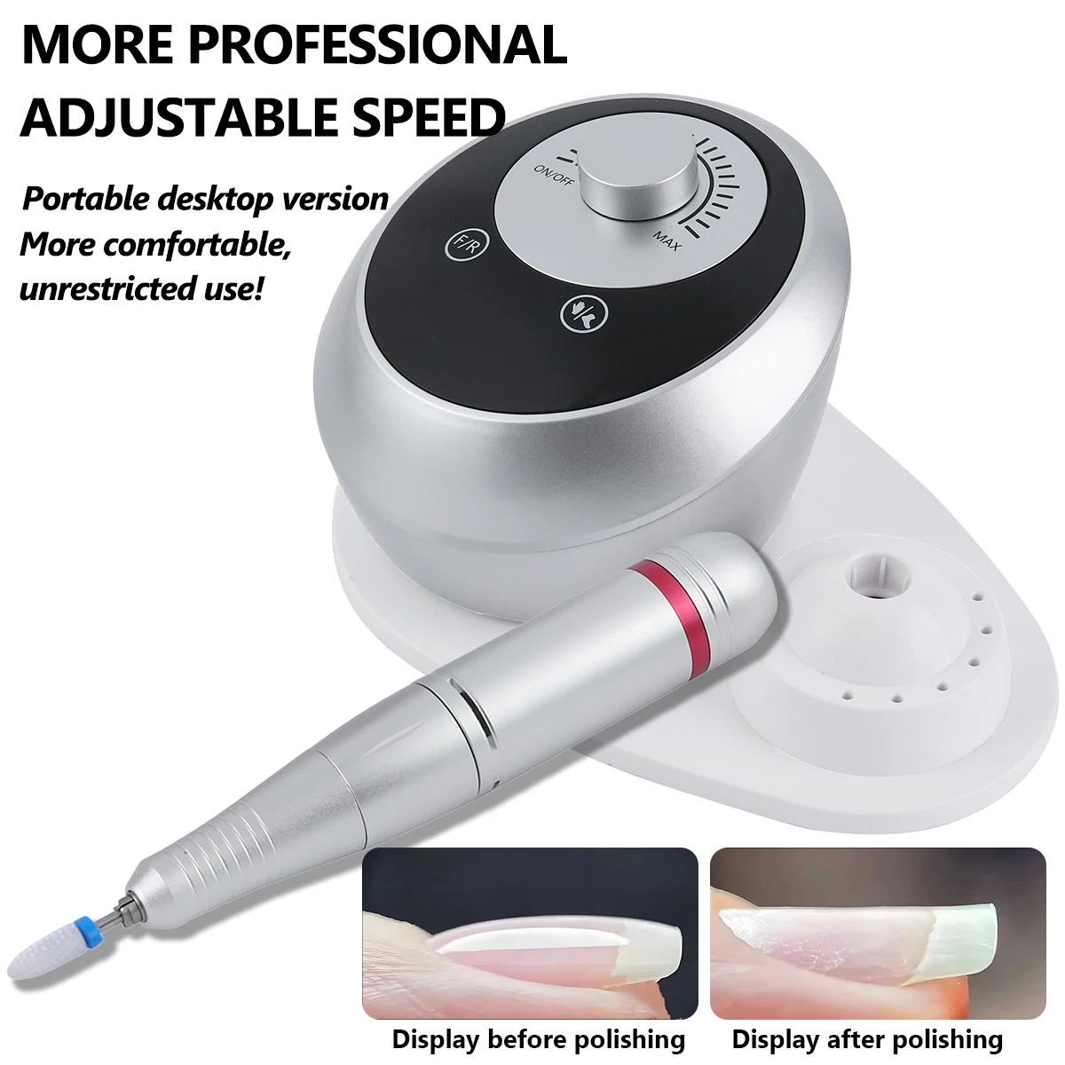 Perceuse à ongles électrique 45000 tr/min, Machine de manucure professionnelle, ensemble de ponceuse à ongles avec foret à ongles, équipement de polissage Portable pour Salon