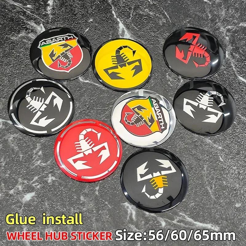 56mm 60mm 65mm Auto-Radnabenkappen-Aufkleber für Fiat 500 Punto Panda Pondo FR Abarth Doblo Bravo Freemont Ducato
