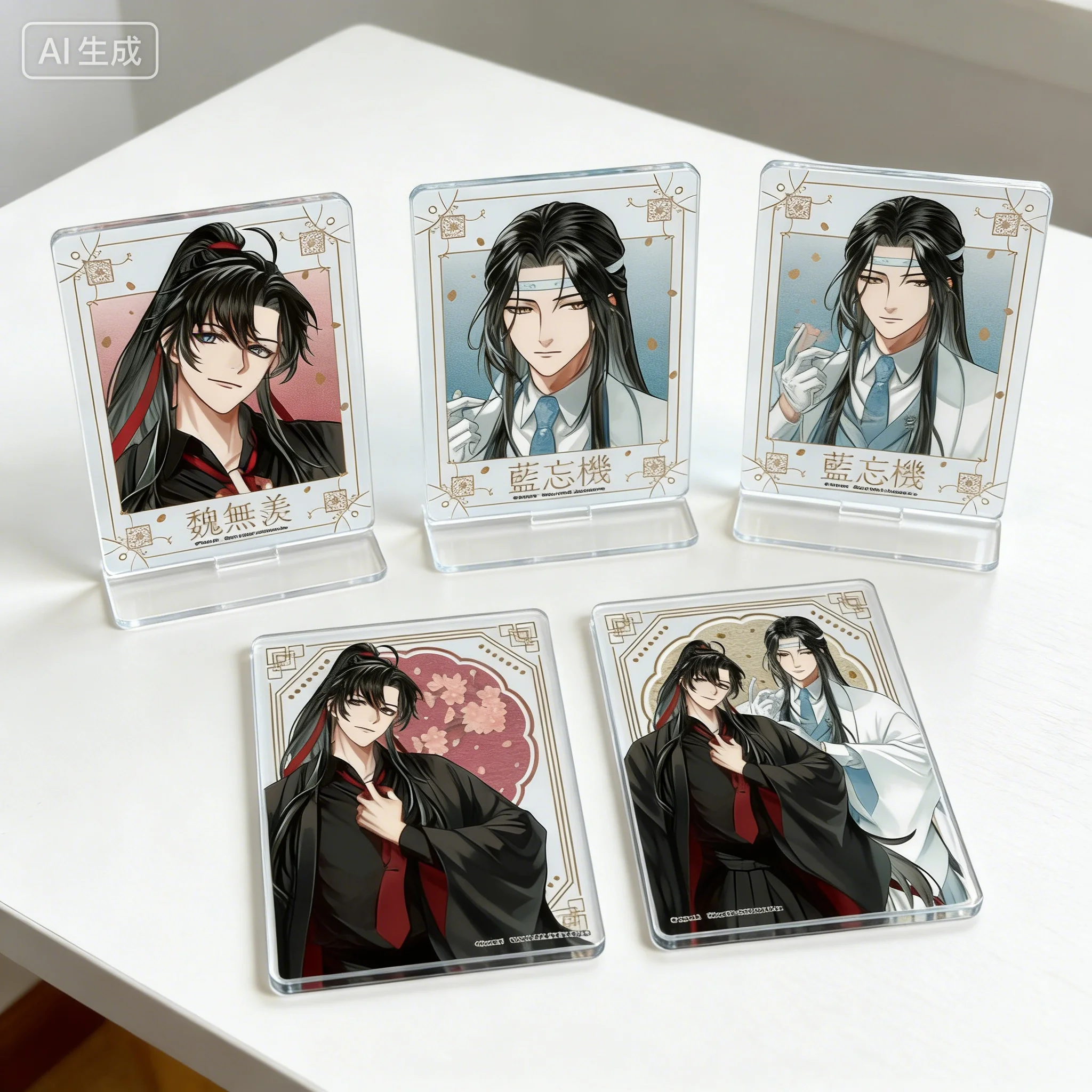 Anime Grandmaster Of Demonic Cultivation Mo Dao Zu Shi role Identity Information Card Acrylic Stand Model Plate Keychains