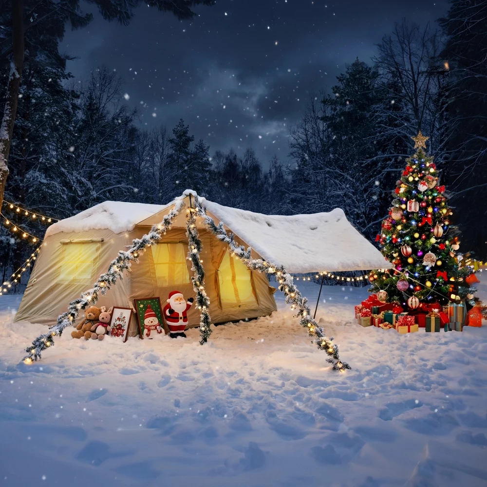 

11㎡ Inflatable Camping Tent: Hand Pump, Easy Setup,4-Season,Canopy,Waterproof,4/6/8-Person