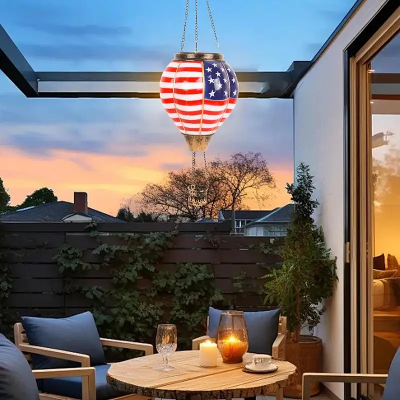 Linterna Solar de aire caliente impermeable, Lámpara decorativa para colgar, luces de exterior para césped