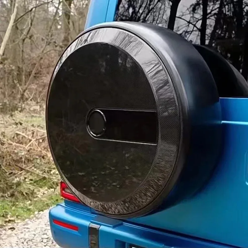 FOR MERCEDES-bENZ G-cLASS G500, G63, G400, G450, G350, MODIFIED WITH CARBON FIBER SPARE TIRE COVER AND SPARE TIRE FRAME