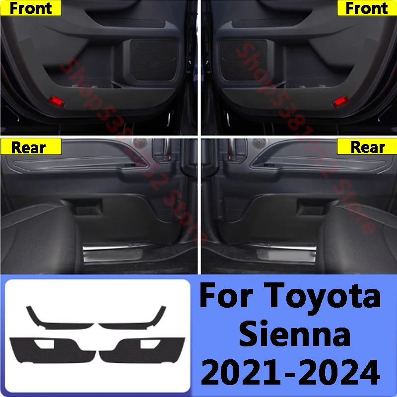 For Toyota Sienna 2021 2022 2023 2024 Car PU Waterproof Door Panel Cover Anti-Dirty PU Protection Mat Accessories
