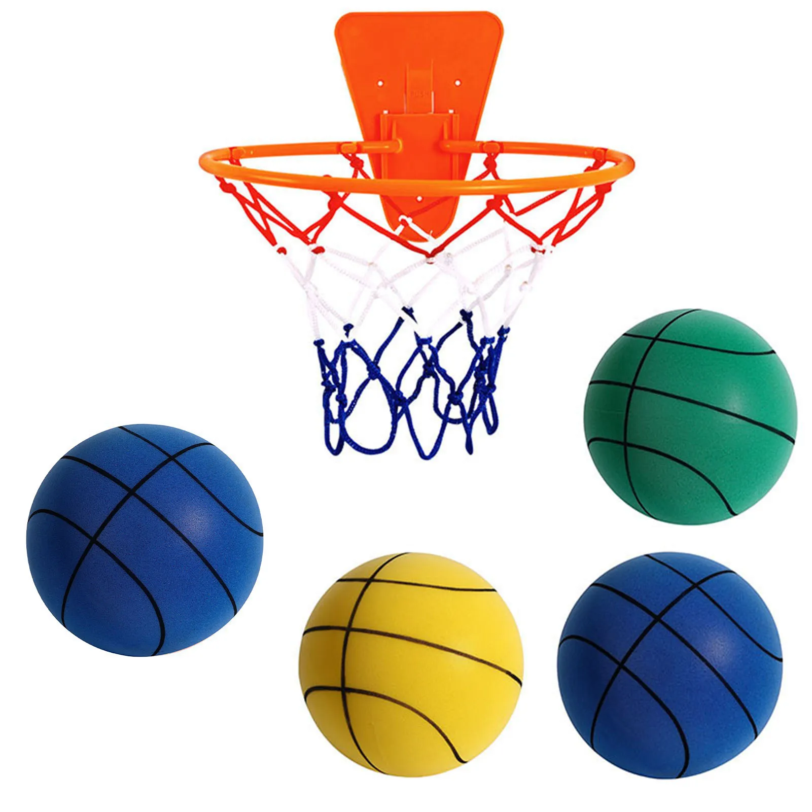 Baloncesto silencioso para interiores, alto rebote, poco ruido, entrenamiento de goteo para niños, espuma de alta densidad sin recubrimiento, deportes de práctica para niños pequeños