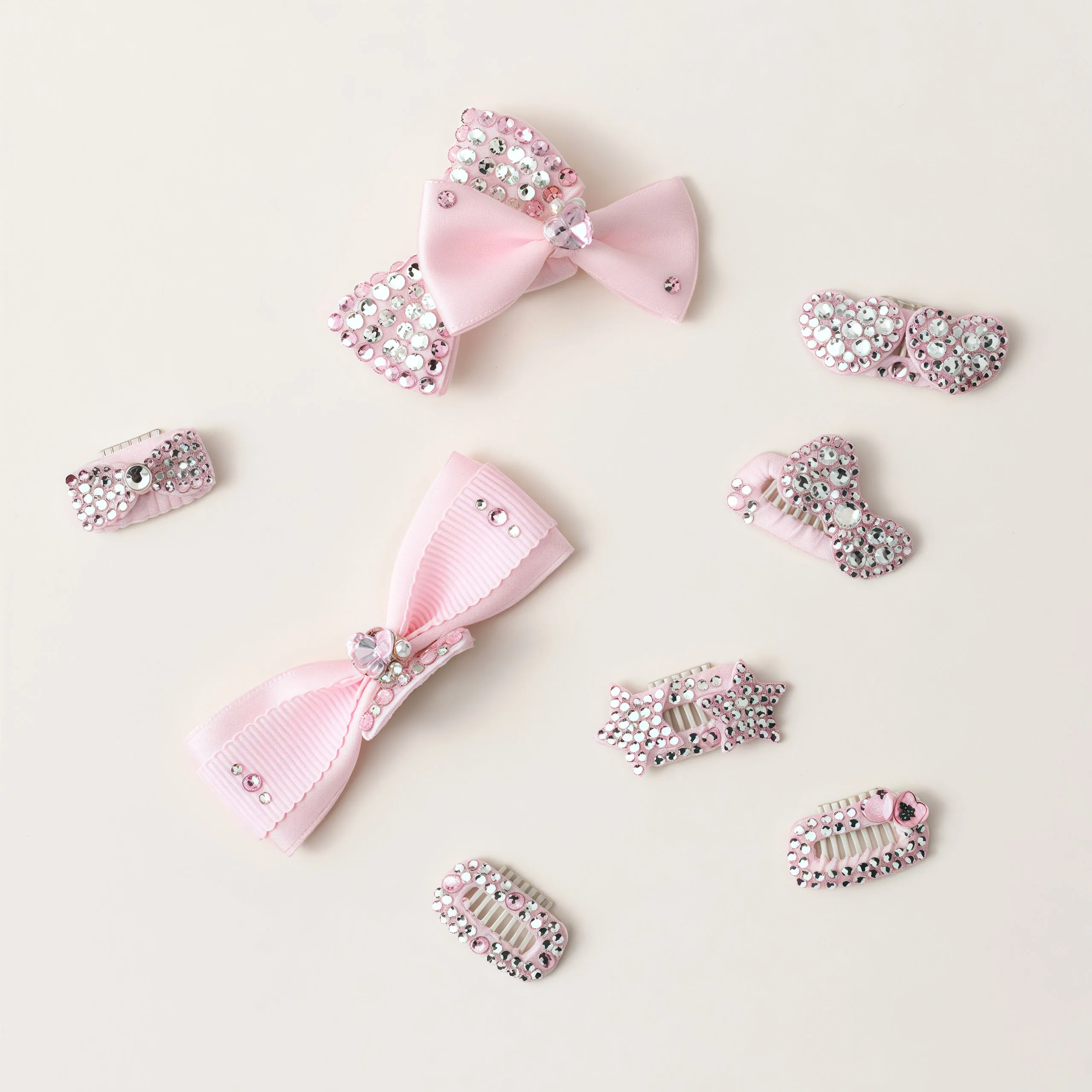 

Dogs accessories Sparkling rhinestone bow and heart hairpin set for Yorkshire small dogs party wedding accessory for dog cat