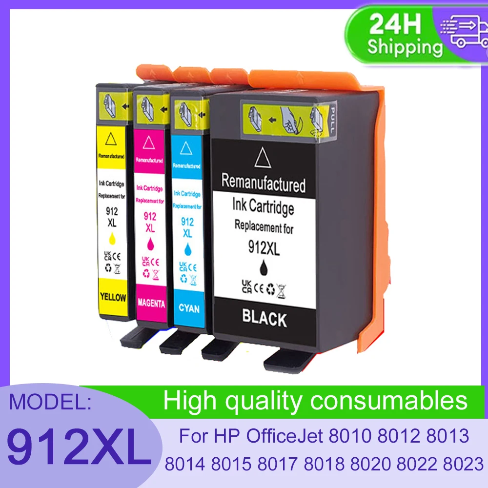 

Vilaxh compatible For hp 912xl 912 compatible ink cartridge for hp OfficeJet Pro 8020 8022 8023 8024 8025 8026 8028 8035 printer