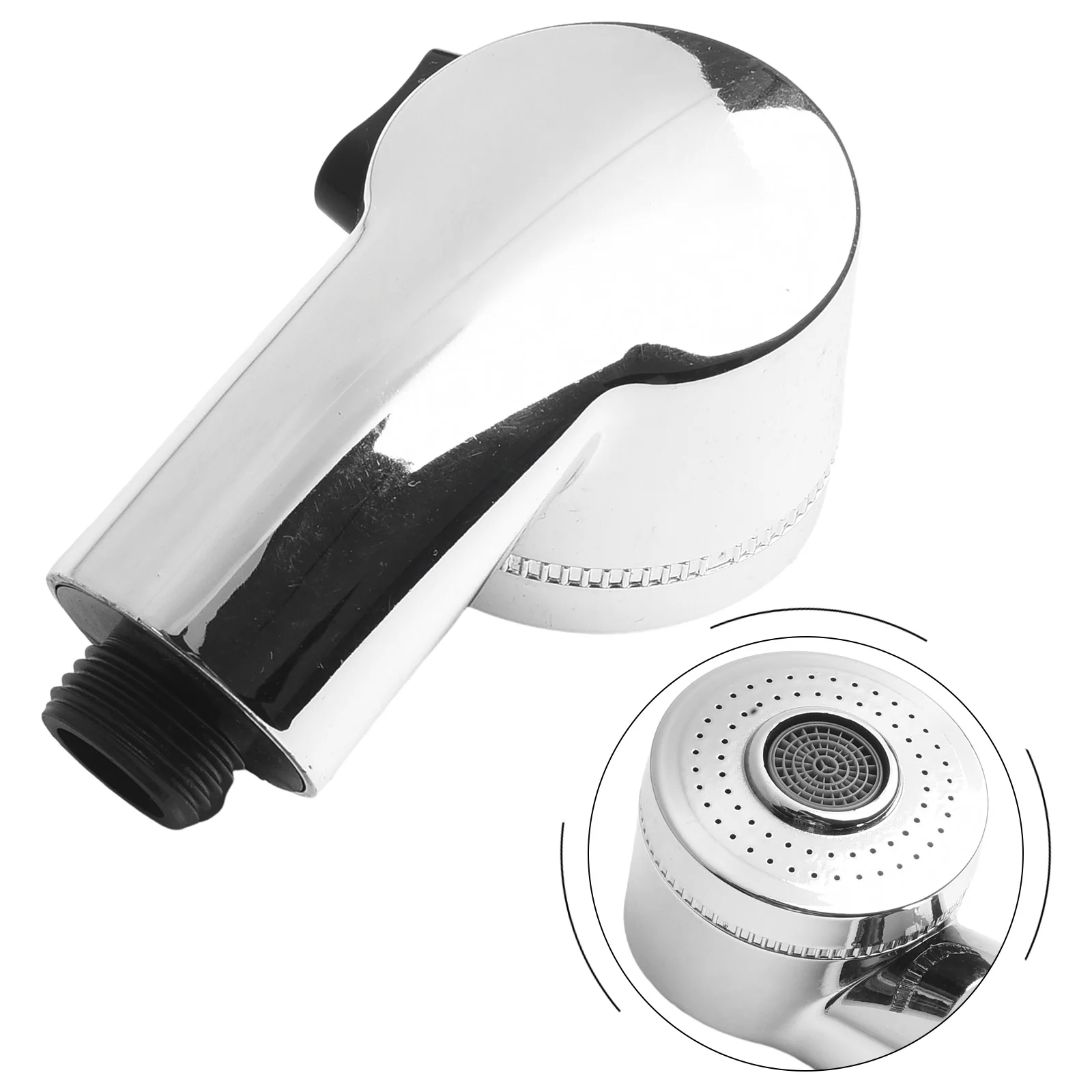Shampoo Bed Shower Head with Mirror Like Electroplated Coating and Dual Function Spray Control for Salon Environments