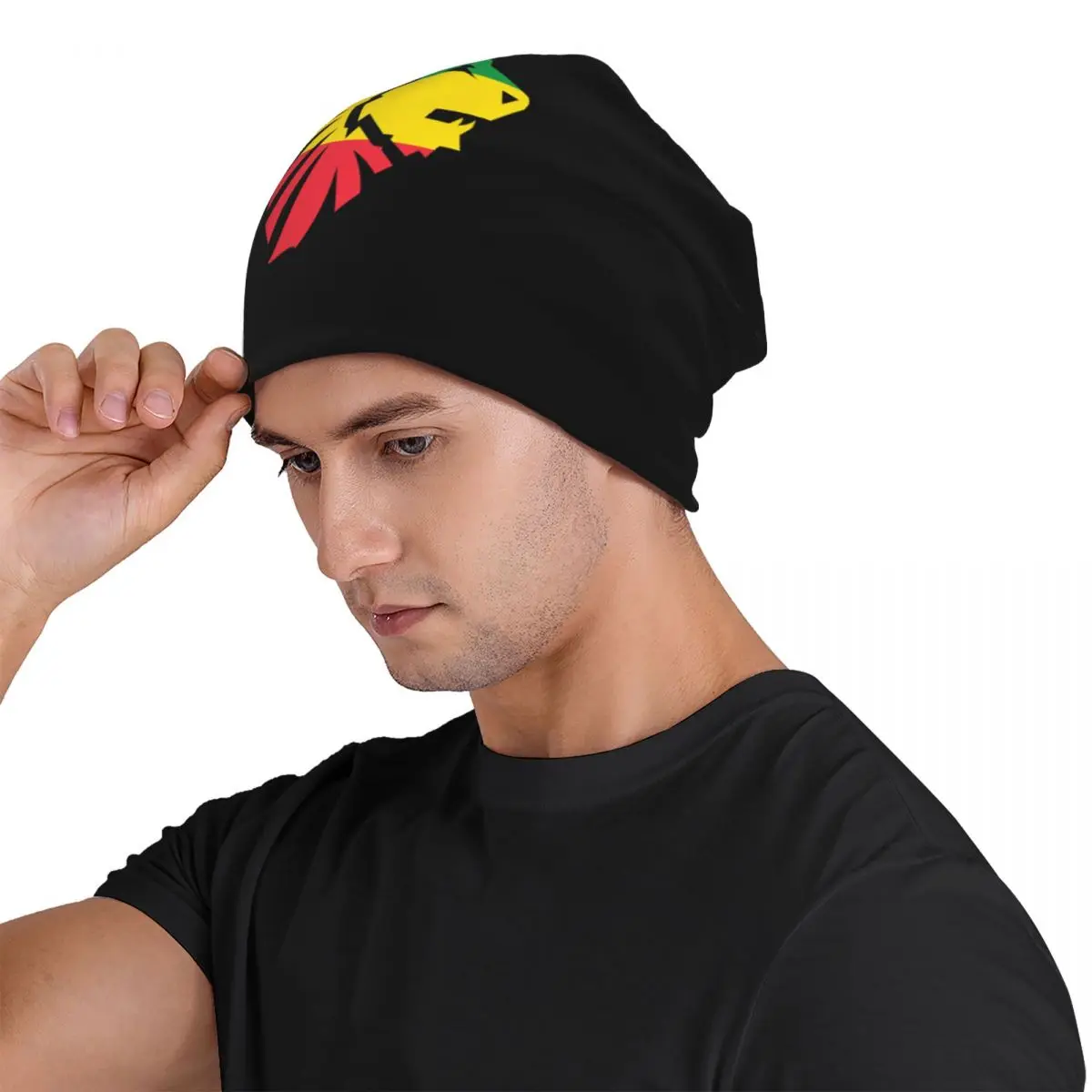 Jamaican Reggae Rasta Lion Jamaica Flag Unisex Adult Beanies Caps Knitted Bonnet Hat Warm Autumn Winter Outdoor Skullies Hats view 4