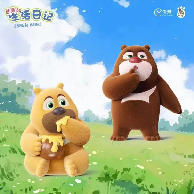 

Boonie Bears Mini Blind Box Flocked Action Figure Cute Desktop Ornament Collectible Gift for Kids Birthday Trendy Bramble Briar