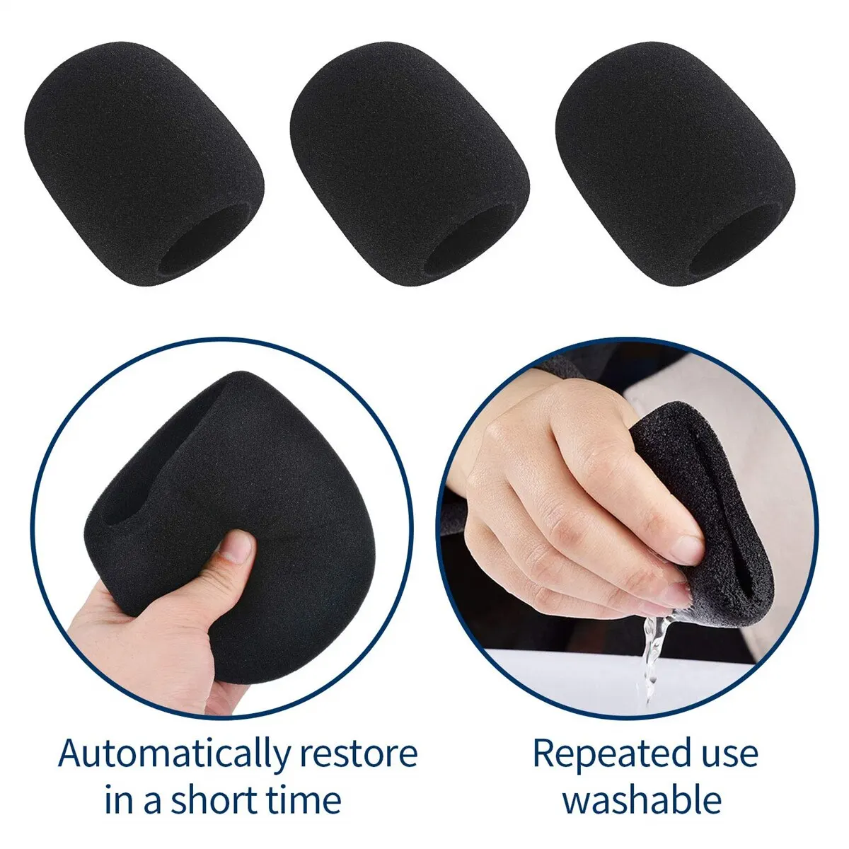 Miwayer Microphone Cover 10 PCS Foam Mic Covers Windscreen Protective Cap Suitable for Most Standard Handheld Microphone