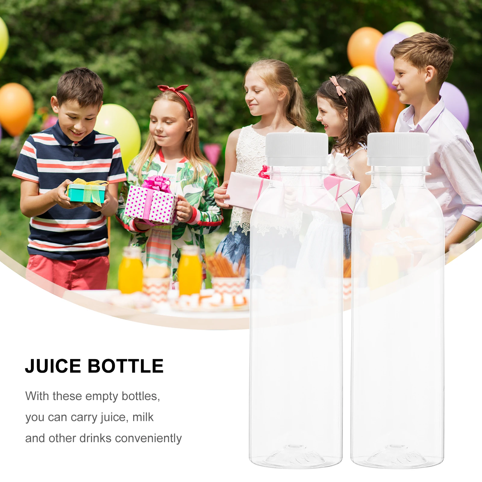 

20 pcs 250Ml Plastic Empty Bottles Transparent Drink Containers For Juice Milk Beverage Reusable Food Grade Safe Storage