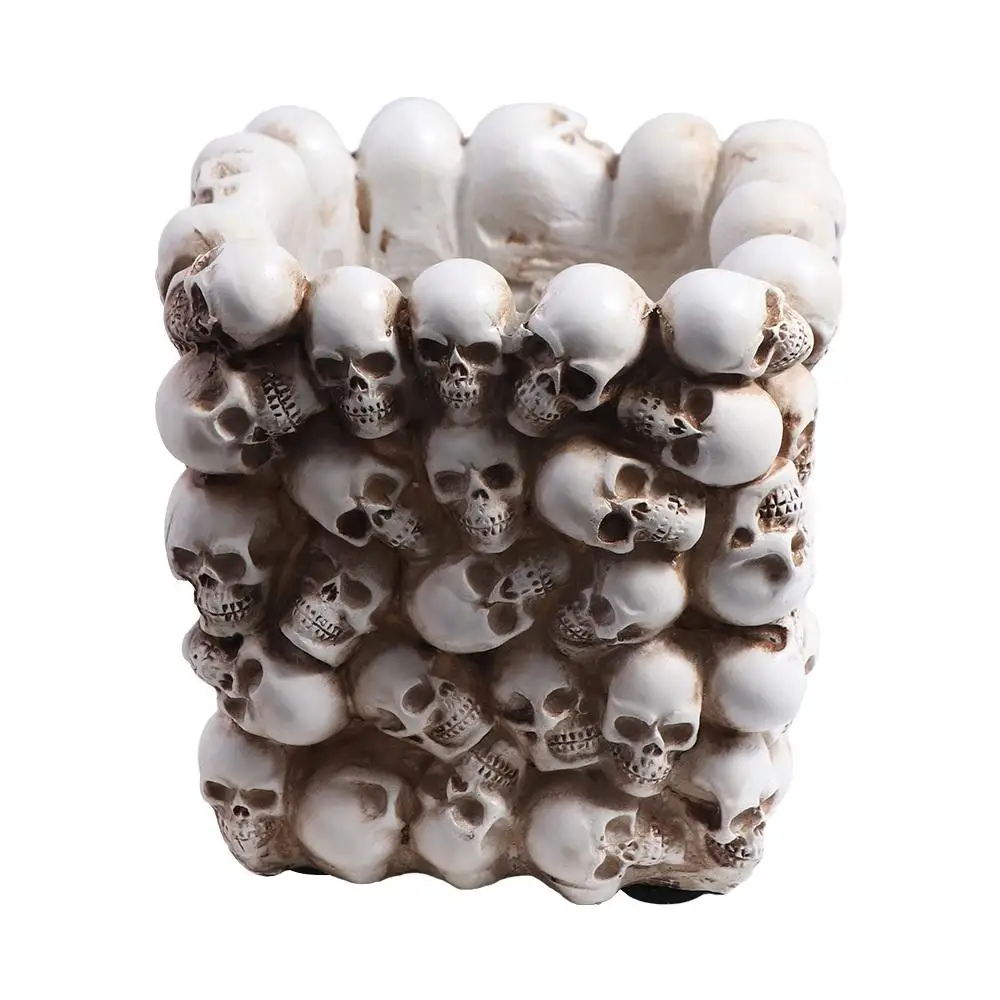 Desktop Storage box Skull Pen Holder Pen Pencil Holder Desktop Pen Stand Desktop Organizer Stationery Holder Resin Students