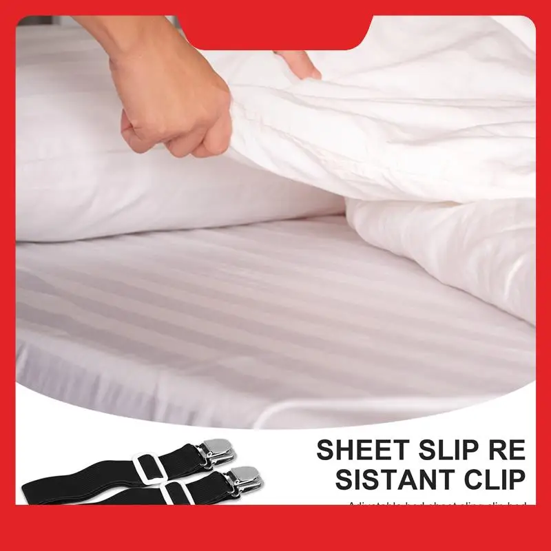 8Pcs Sheet Straps Suspenders Band Adjustable Bed Corner Holder Elastic Fasteners Clips Grippers Mattress Pad Cover Fitted Sheet,