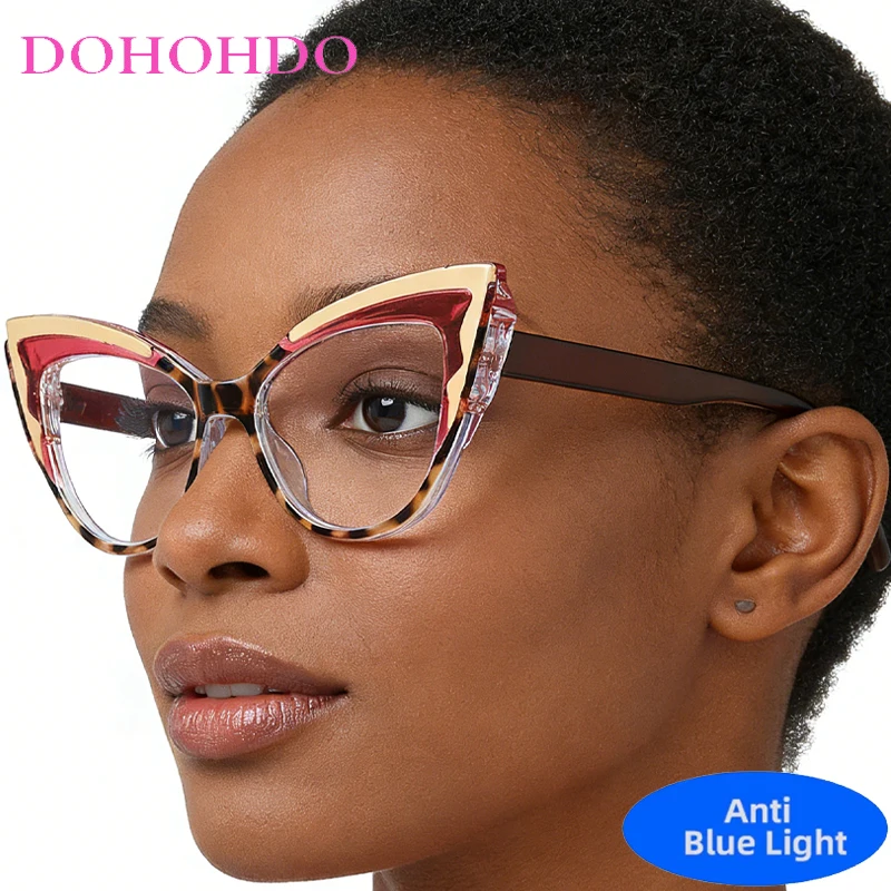 

Fashion Classic Vintage Cat Eye Blue Light Blocking Glasses Women Men Luxury Designer Computer Play Games Eye Protection Eyewear