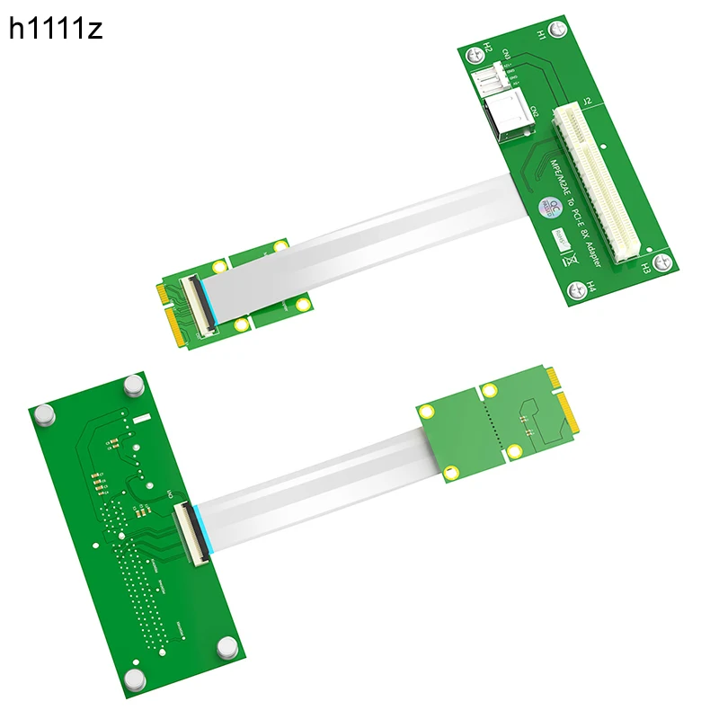 Mini PCI Express to PCIE X8 Riser Card with FPC Extension Cable USB 2.0 Port Small 4Pin Power Supply Magnetic Pad for Desktop PC