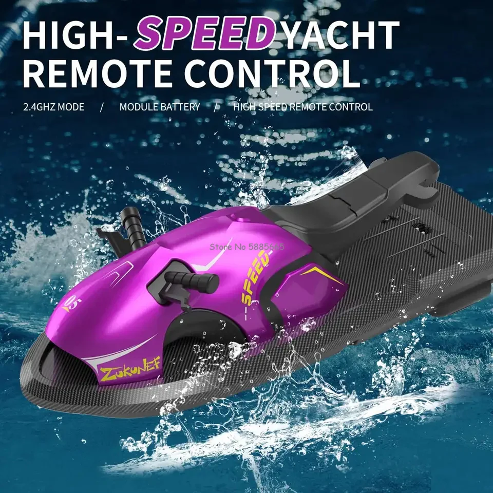 Alarma de baja potencia, lancha rápida con Control remoto a prueba de agua, Motor Dual de 2,4G, inducción fuera de agua, aerodinámica, Mini lancha motora RC