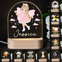 Lámpara de mesa Led creativa de animales, luces nocturnas acrílicas, luz nocturna personalizada para bebé, decoración de habitación del hogar, regalo