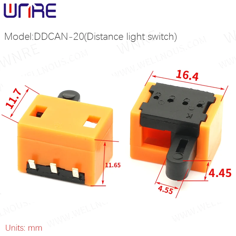 10Pcs Electric Motorcycle Accessories Distance Headlight Switch DDCAN-20 2 Gears Waterproof Brown Toy Toggle Rocker Switch