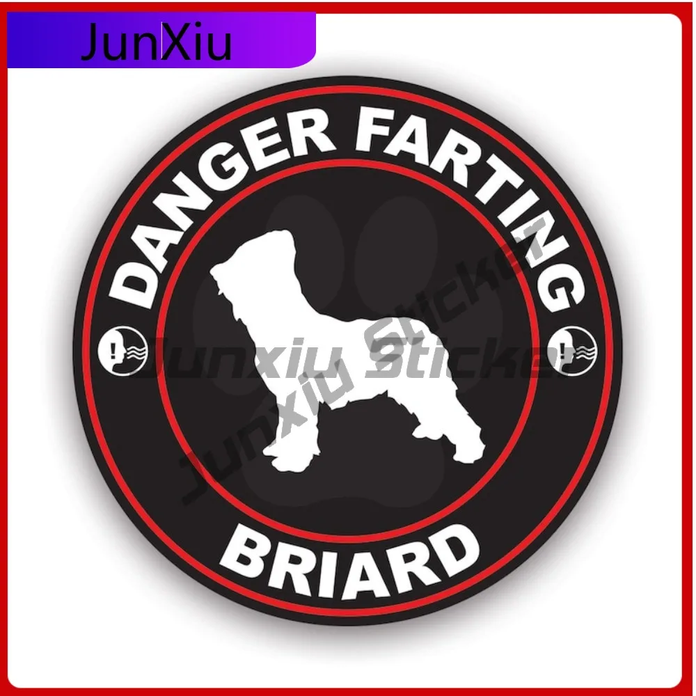 

Danger Farting Briard Sticker Creative Decals Uv Protected Dog Canine Pet Gas Fart Farts Flatulence Berger De Brie Auto Decor