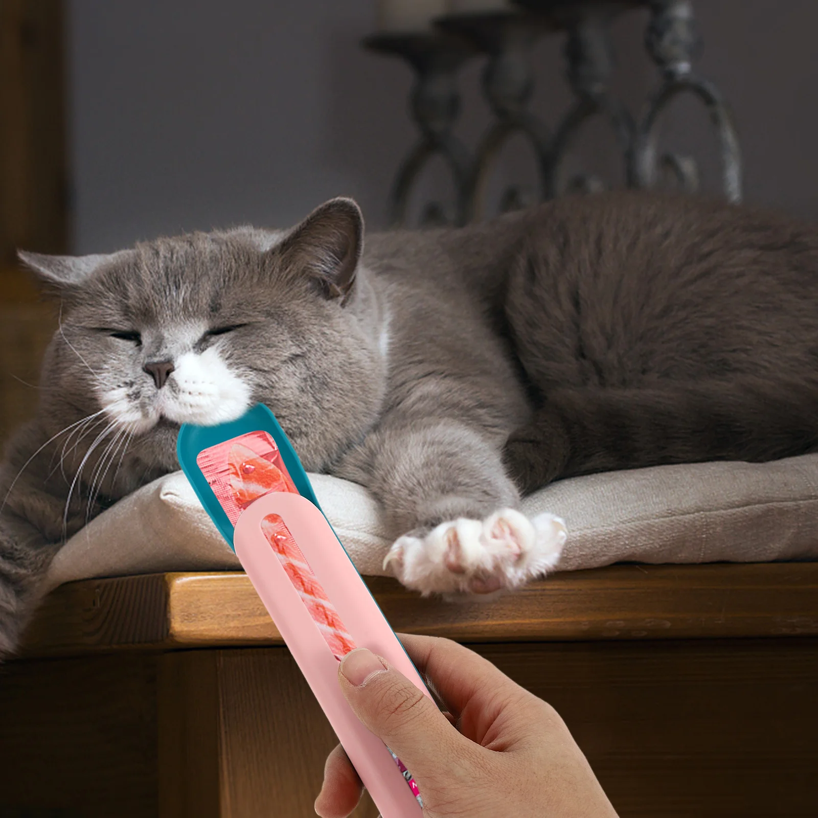 

Plastic Cat Feeding Spoon Smooth Grip Fine Workmanship for Wet Food Cat Feeder Tool Pet Supplies Suction Feeding Scoop