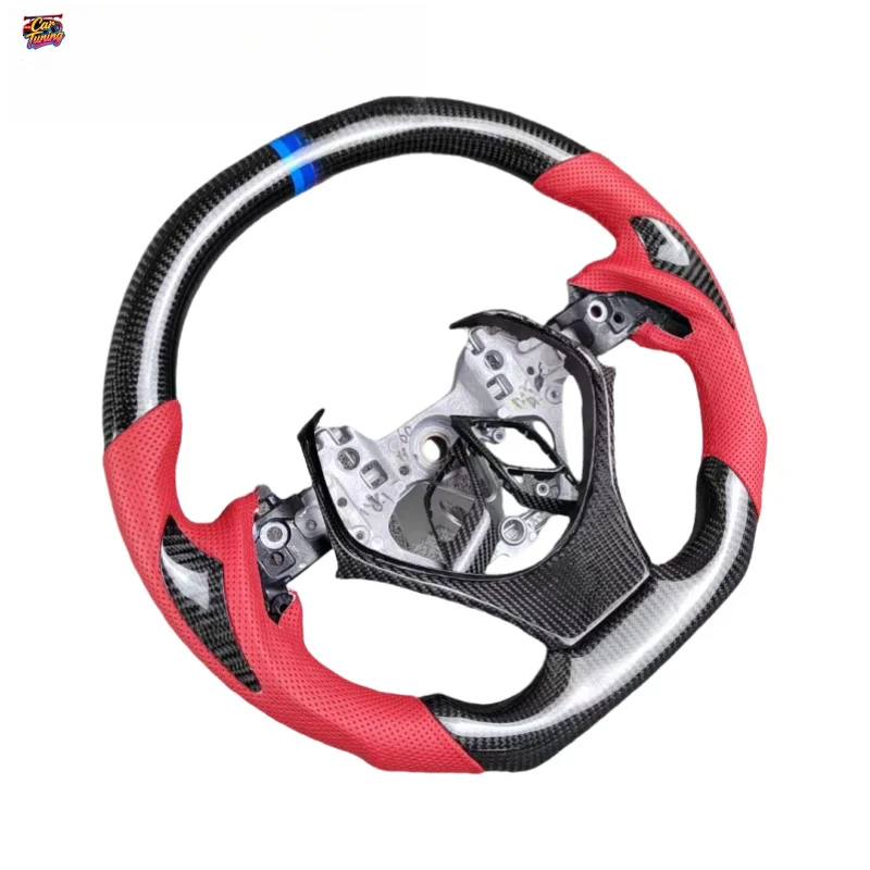For IZOA CHR Flat Bottomed Racing Leather Carbon Fiber Sports Steering Wheel Upgrade Modification Customization