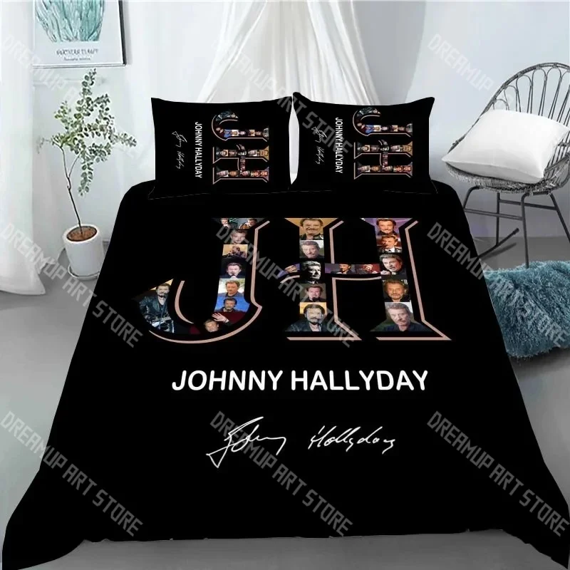 3D Print Johnny Hallyday Rock Bedding Set Twin Queen King Full Size Duvet Cover Pillowcase Bed boys girls Adult Home Textiles
